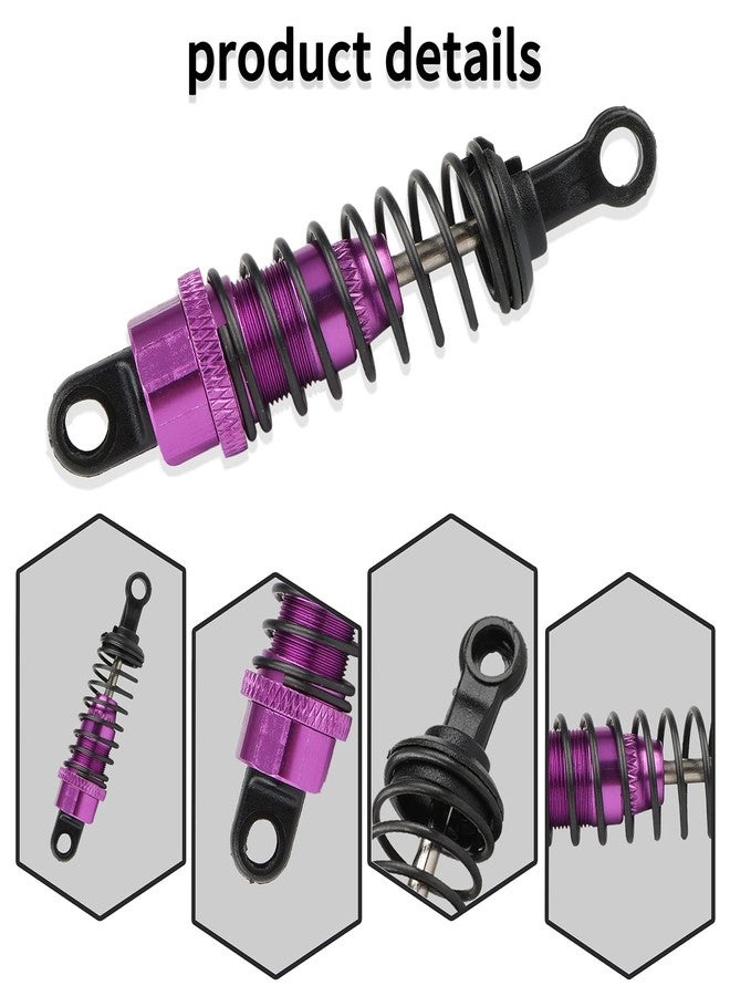 Rchobbytop 4PCS RC Shock Absorber Set Aluminum Shock Absorbers Assembled Damper Replacement A949-55 for WLtoys 1/18 RC Car A949 A959 A969 A979 K929 A959-B A969-B A979-B K929-B, RC Car Parts, Purple - Image 4